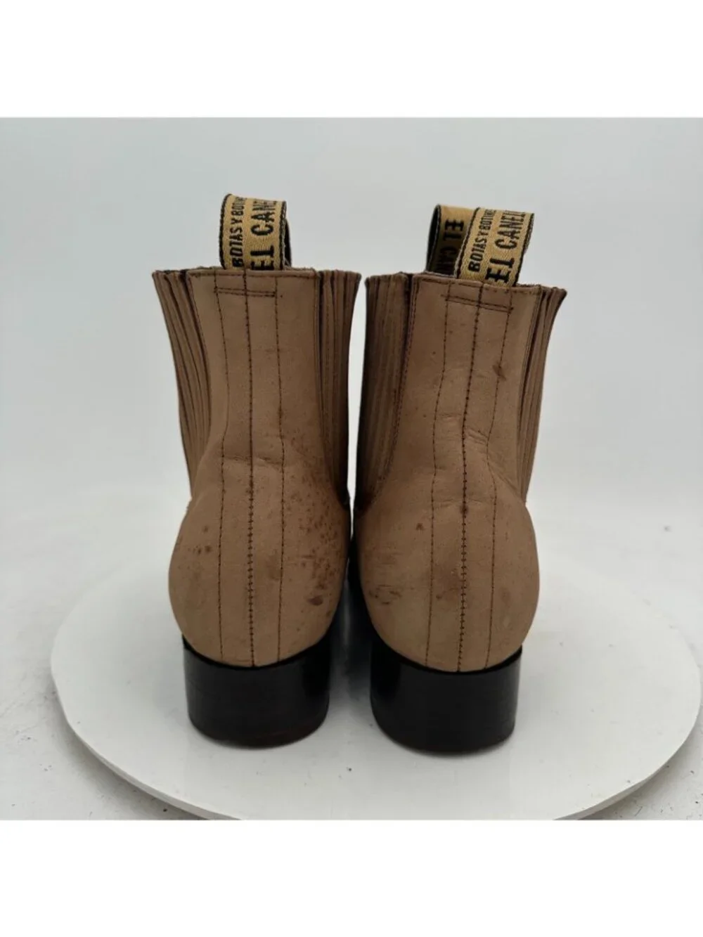 El Canelo Men Size Mex 25 US 6 Brown Tan Suede Leather Side Elastic Chelsea Boot